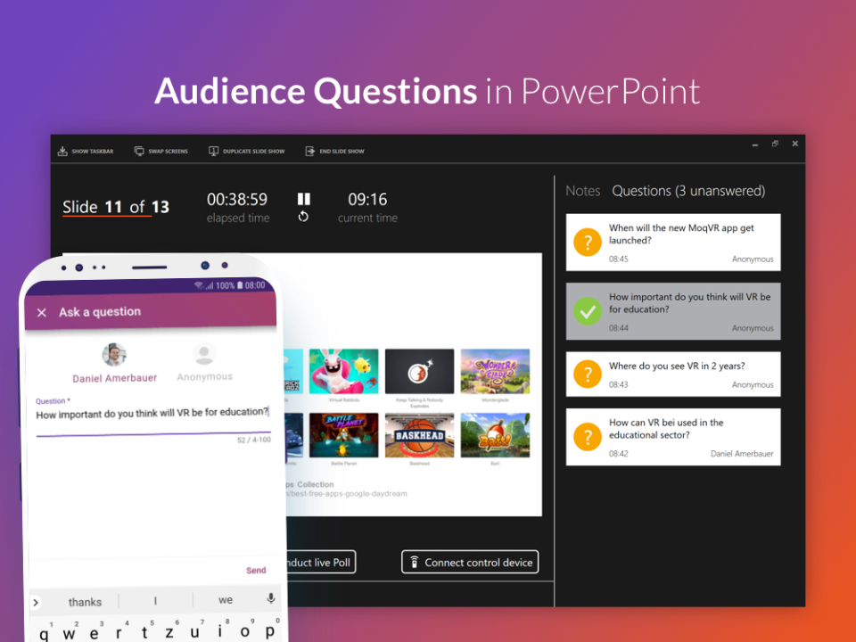screenshot of SlideLizard LIVE